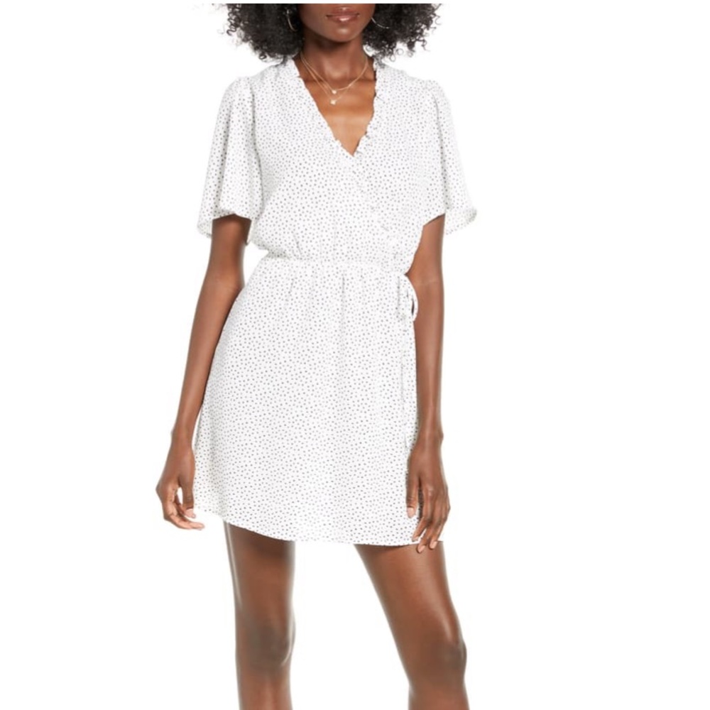 All in favor ruffle wrap dress